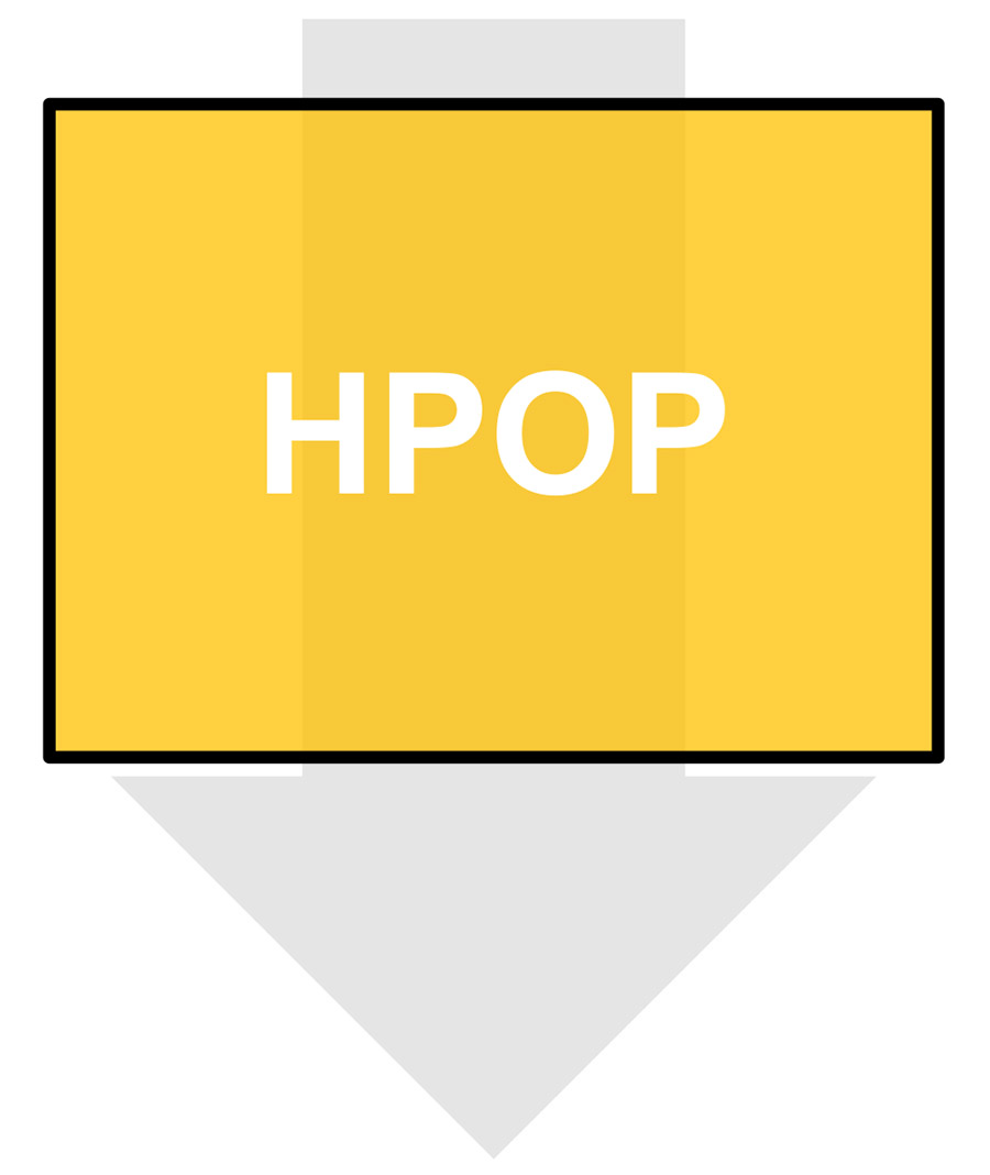 yellow arrow pointing down with HPOP