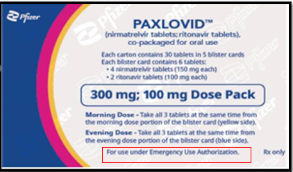 Paxlovid standard dose packaging