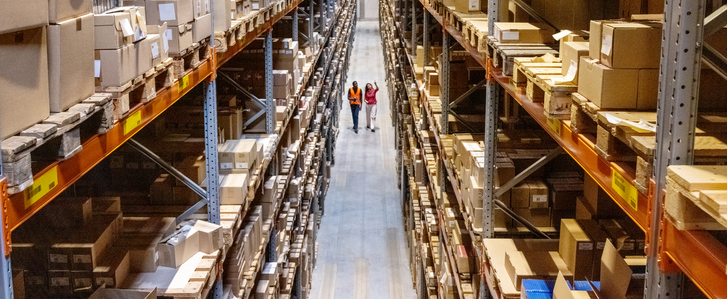Widescreen picture, warehouse - stock photo