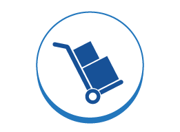 Boxes on handtruck icon