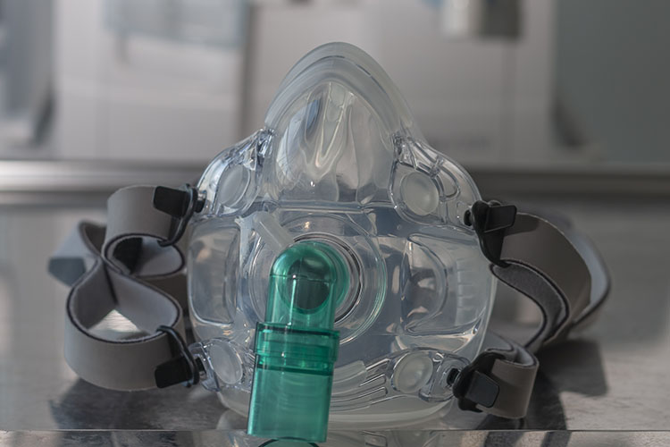 closeup image of ventilator mask
