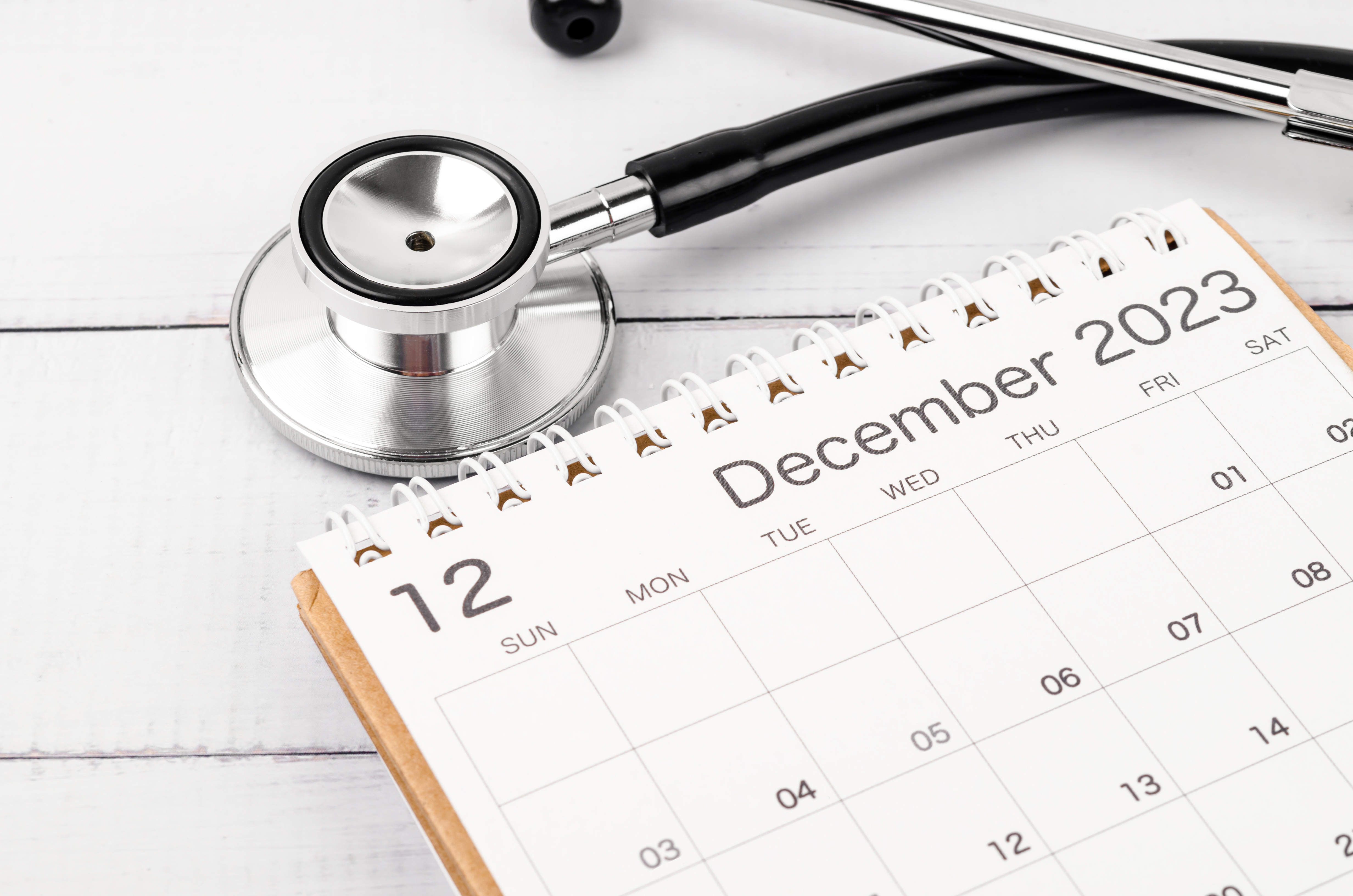 calendar and stethoscope
