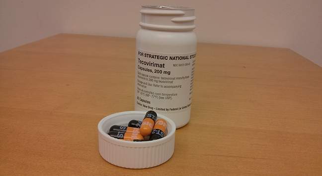 TPOXX (Tecovirimat) Vaccine bottle and capsules